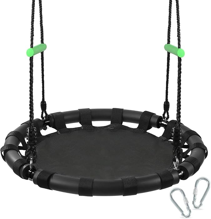 Tree Swing with PP Mat - Durable, Safe, and Easy to Install,Black Outdoor Saucer Swing,Flying Sau... | Amazon (US)