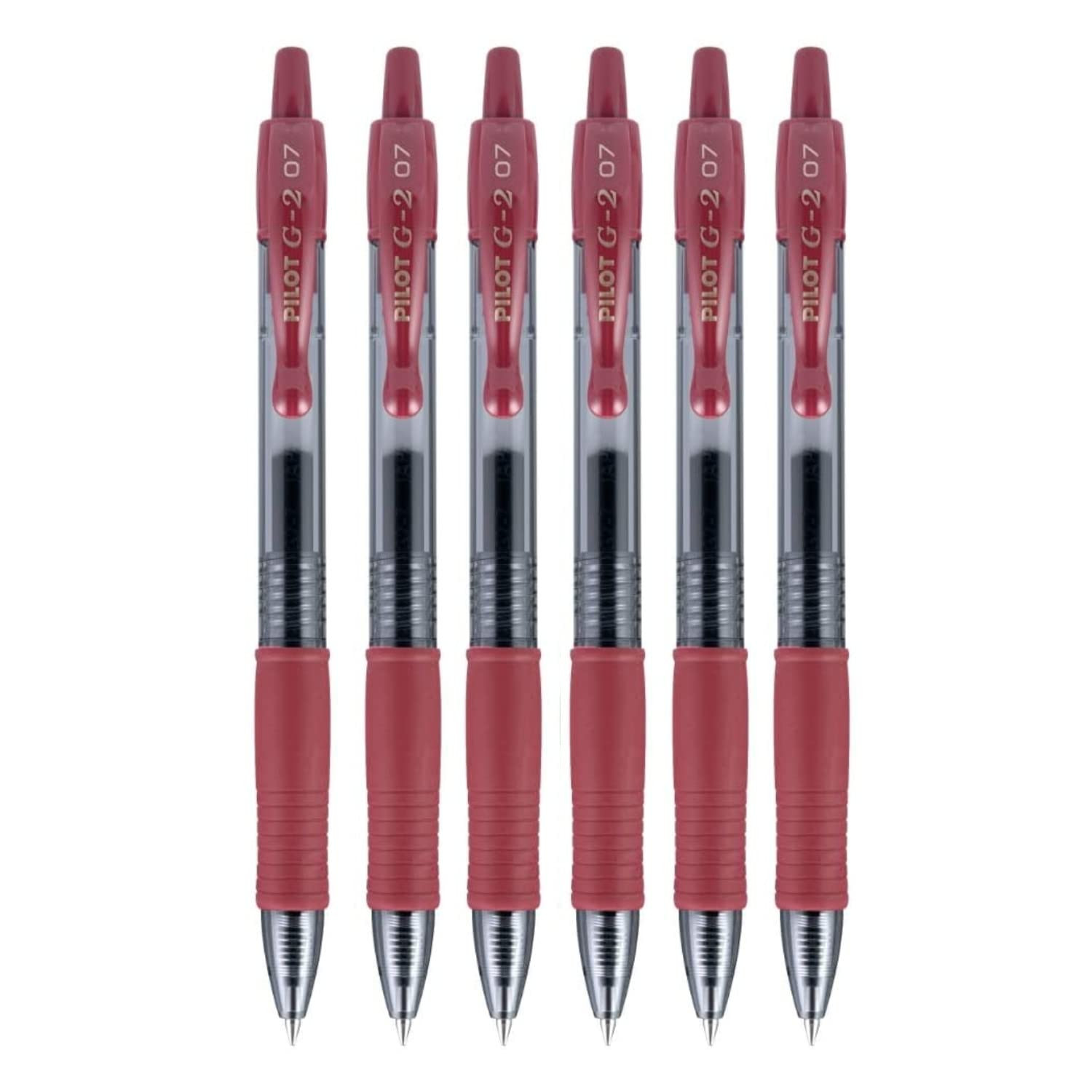 PILOT G2 Premium Refillable & Retractable Rolling Ball Gel Pens, 0.7mm Fine Point, Burgundy, 6-Pa... | Amazon (US)