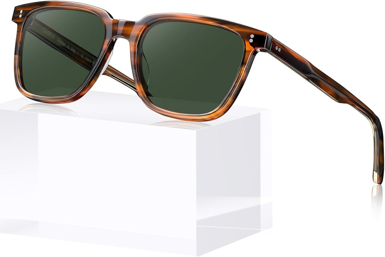 CARFIA Retro Acetate Polarized Sunglasses for Men UV400 Protection Driving Outdoor Anti-Glare Sun... | Amazon (US)
