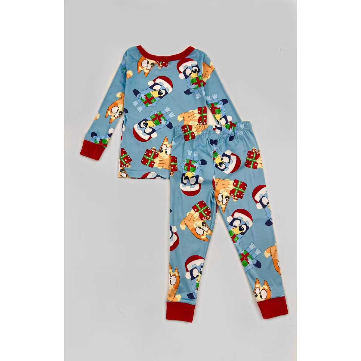 Toddler Boys' 2pc Snuggly Soft Bluey and Presents Christmas Pajama Set - Blue | Target
