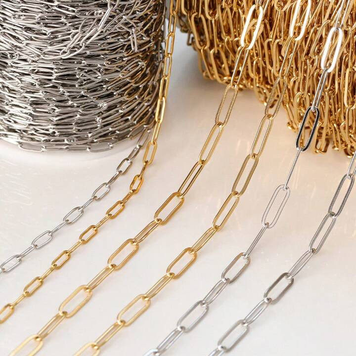100cm Stainless Steel Fashionable Gold Color Chain, Suitable For DIY Necklace And Bracelet Making | SHEIN