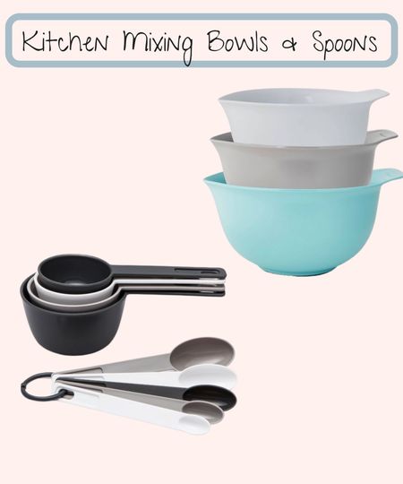 These MIXING BOWLS, MIXING SPOONS and CUPS add bit style and function to your kitchen.  Mixing bowls | mixing spoons | mixing cups | kitchen aid mixing bowls | Target kitchen finds |  kitchen style. | kitchen function | kitchen updates 

#LTKstyletip #LTKhome #LTKunder50