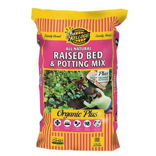 Kellogg Garden Organics 2 cu. ft. All Natural Raised Bed and Potting Mix Premium Outdoor Containe... | The Home Depot