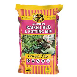 Kellogg Garden Organics 2 cu. ft. All Natural Raised Bed and Potting Mix Premium Outdoor Containe... | The Home Depot