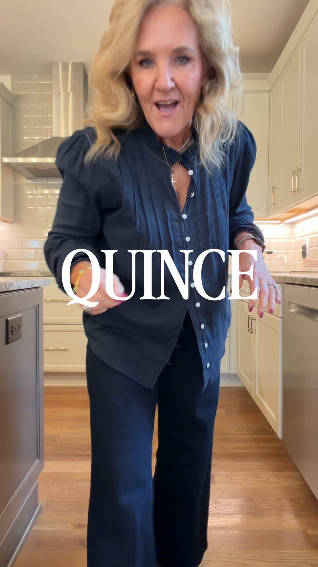 Spring transition pieces. Try monochromatic with the dark indigo wide leg bella jeans and the recently restocked organic cotton blouse. Perfect quilted jacket that will match just about any outfit.

The polarized sunglasses are so comfortable. Great quality.

All with the sustainability, quality and value that we’ve come to expect from @onequince. It just never disappoints. #QuincePartner 

Sizing
Jeans size waist 29 inseam 28
Blouse size medium
Quilted jacket size medium
Cognac tote large


#LTKPetite #LTKSeasonal #LTKOver40