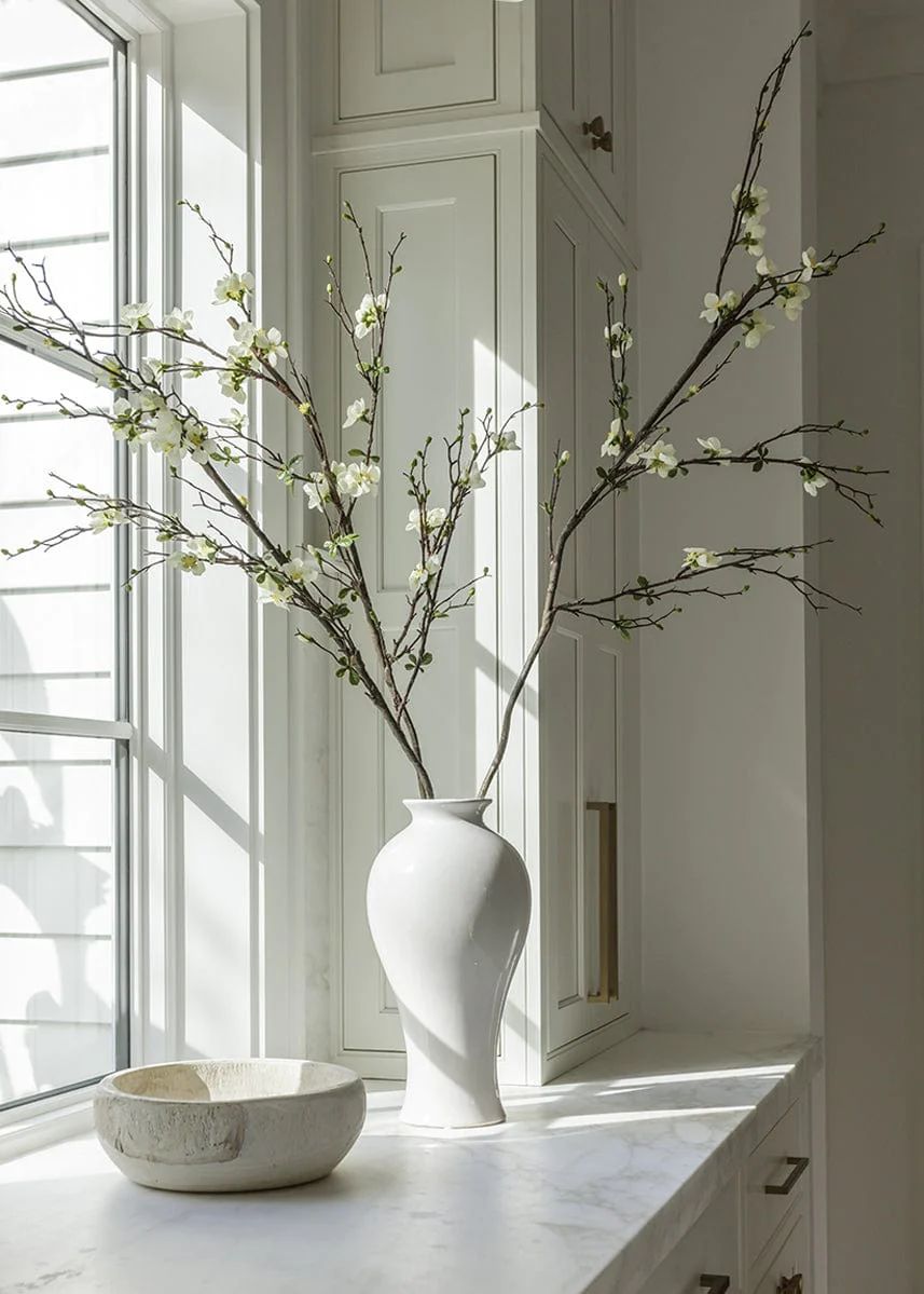 Glossy White Tall Ceramic Vase - 16" | Afloral