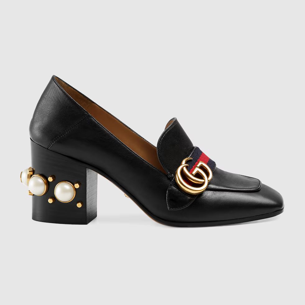 Leather mid-heel loafer | Gucci (AU)