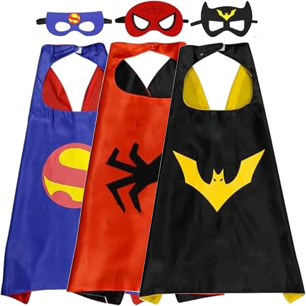 Kids Dress Up Girl's Superhero Capes Sets & Slap Bracelets for Children Costumes Halloween(3PCS) | Amazon (US)
