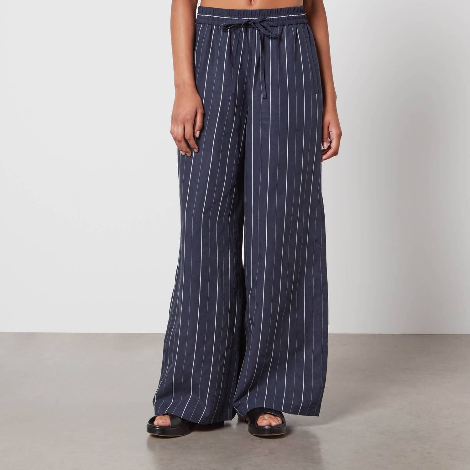 Aligne Koi Pinstriped Poplin Wide-Leg Trousers | The Hut (UK)