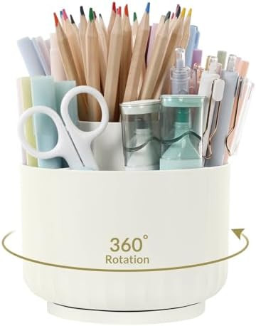 SKYDUE 360 Degree Rotating Desk Organizer, Small Dual-Purpose Pencil Pen Holder for Desk, Rotatin... | Amazon (US)