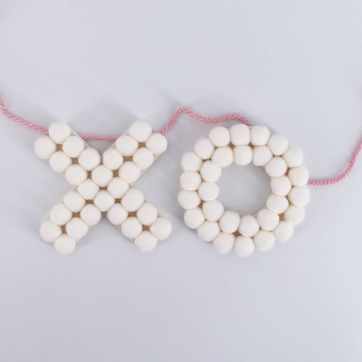72" Valentine's Day 'XOXO' Polyester Ball Decorative Word Garland White - Spritz™ | Target