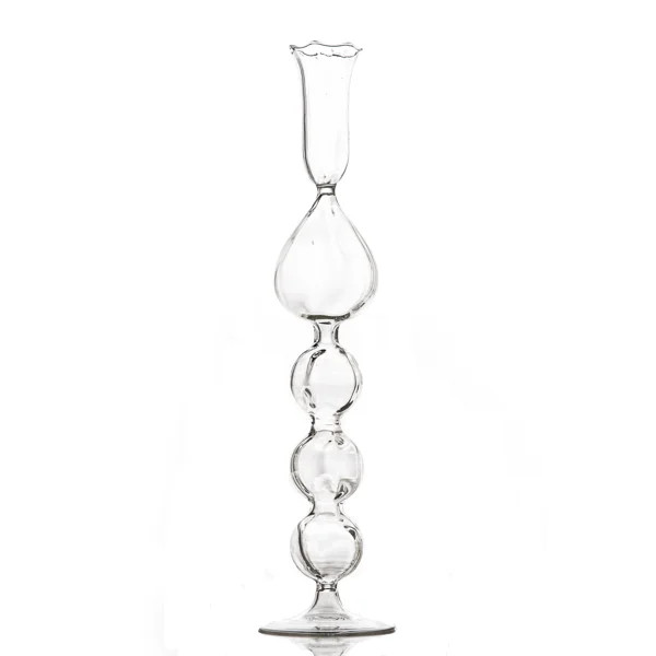 15.5'' H Glass Tabletop Candlestick | Wayfair North America