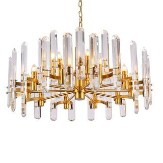 Dax II 12-Light Gold Crystal Chandelier | The Home Depot