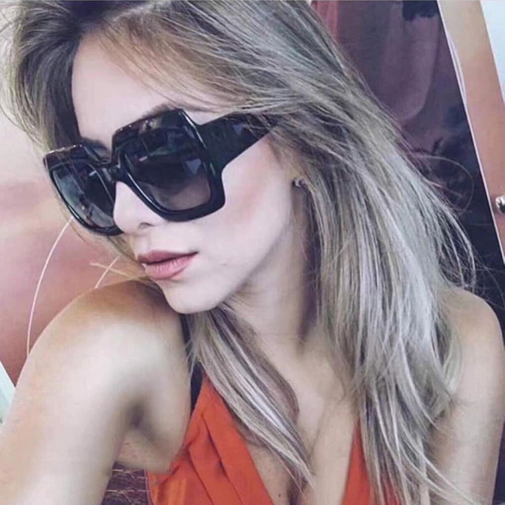 DDLbiz NEW Oversized Square Luxury Sunglasses Gradient Lens Vintage Women Fashion (A) | Amazon (US)