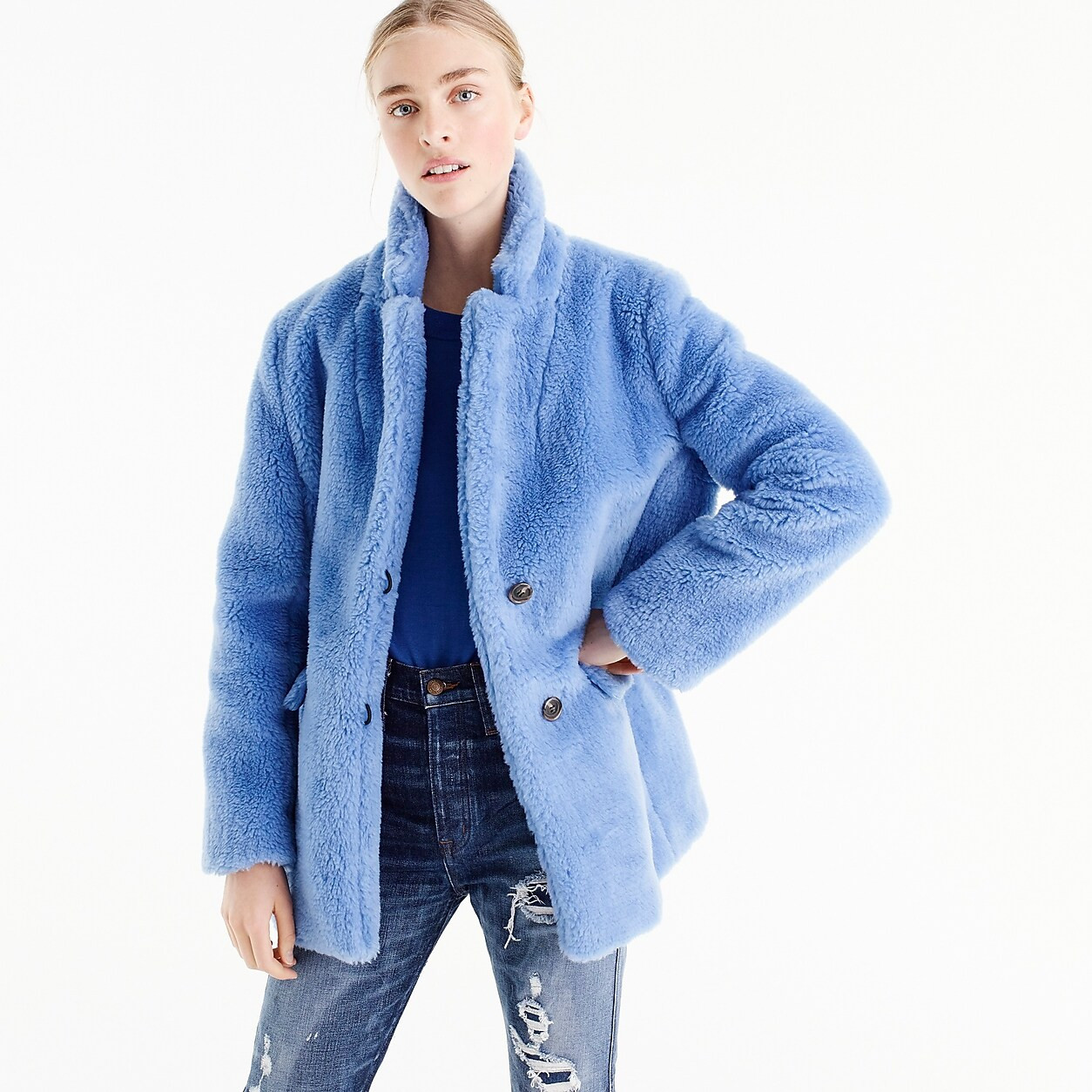 The Teddy coat in plush fleece | J. Crew US