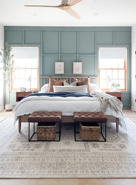 Organic modern bedroom design. Neutrals with pops of muted colors and all the textures  

#LTKhome