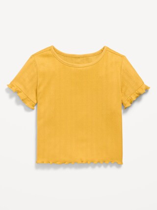 Short-Sleeve Pointelle-Knit Top for Toddler Girls | Old Navy (US)