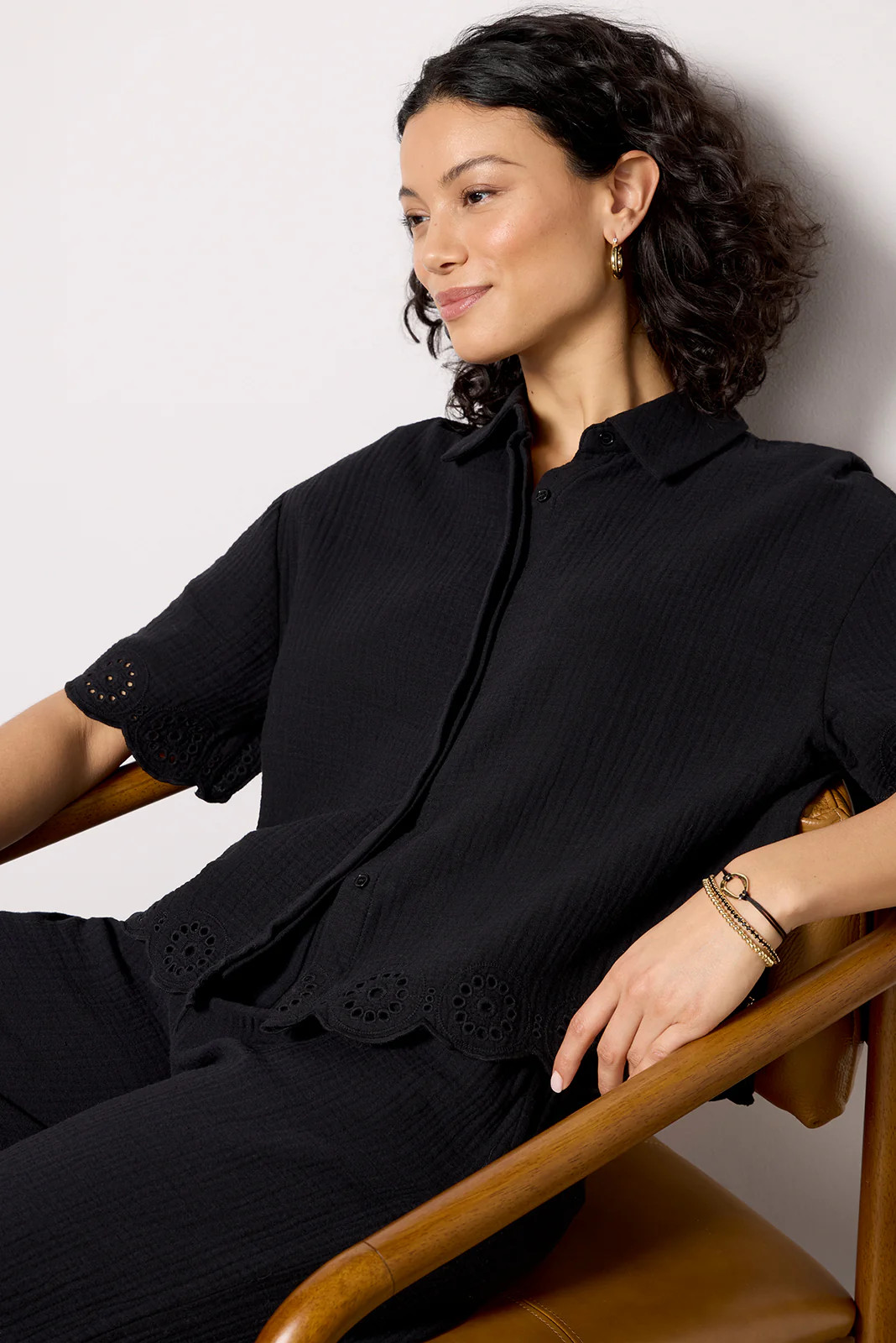 Eden Gauze Eyelet Top | Evereve