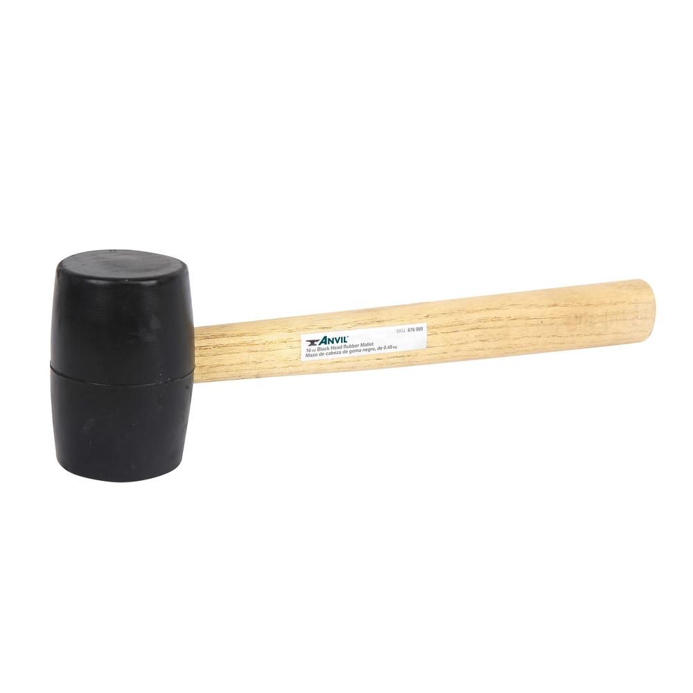 Anvil 16 oz. Black Head Rubber Mallet-99699 - The Home Depot | The Home Depot