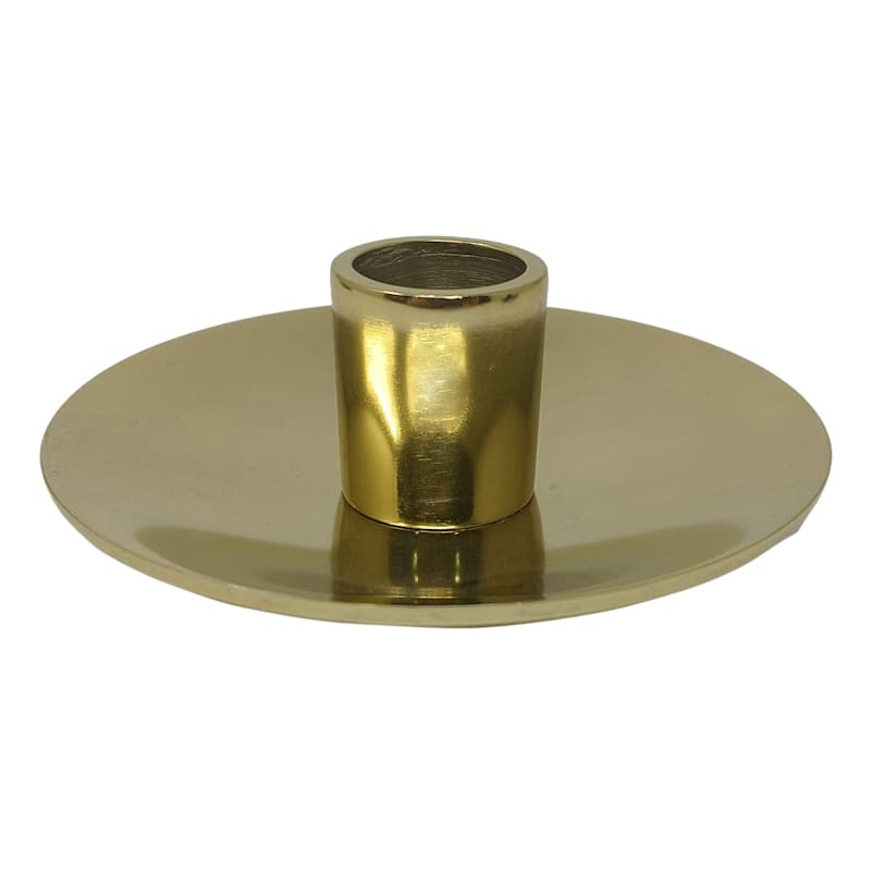 Antique Gold Plate Taper Candle Holder, 4" | At Home