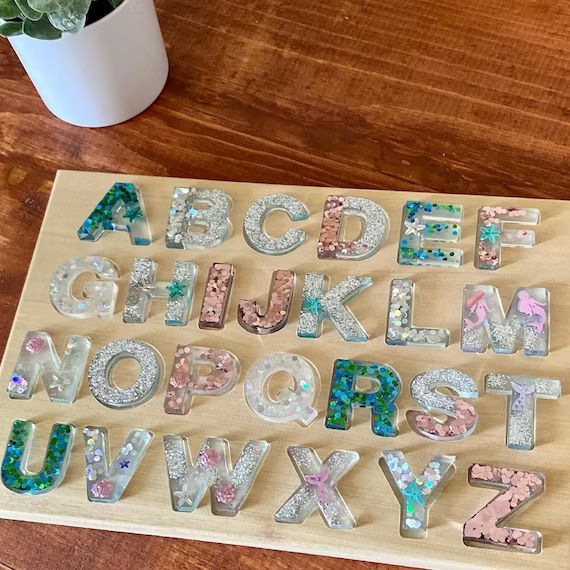 Resin Alphabet Letter Set  Magical Mermaid Resin Letter Set  - Etsy | Etsy (US)