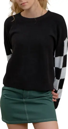 Checker Sleeve Sweater | Nordstrom Rack