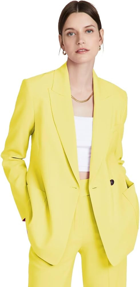 Women's Casual Suit Set 2 Piece Business Work Lady Blazer Set Fashion Office Jacket Pant Suit Set | Amazon (US)
