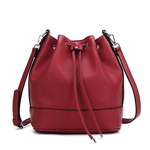 AFKOMST Bucket Bags and Purses For Women Drawstring Hobo and Shoulder Handbags with 2 Detachable Straps | Amazon (US)