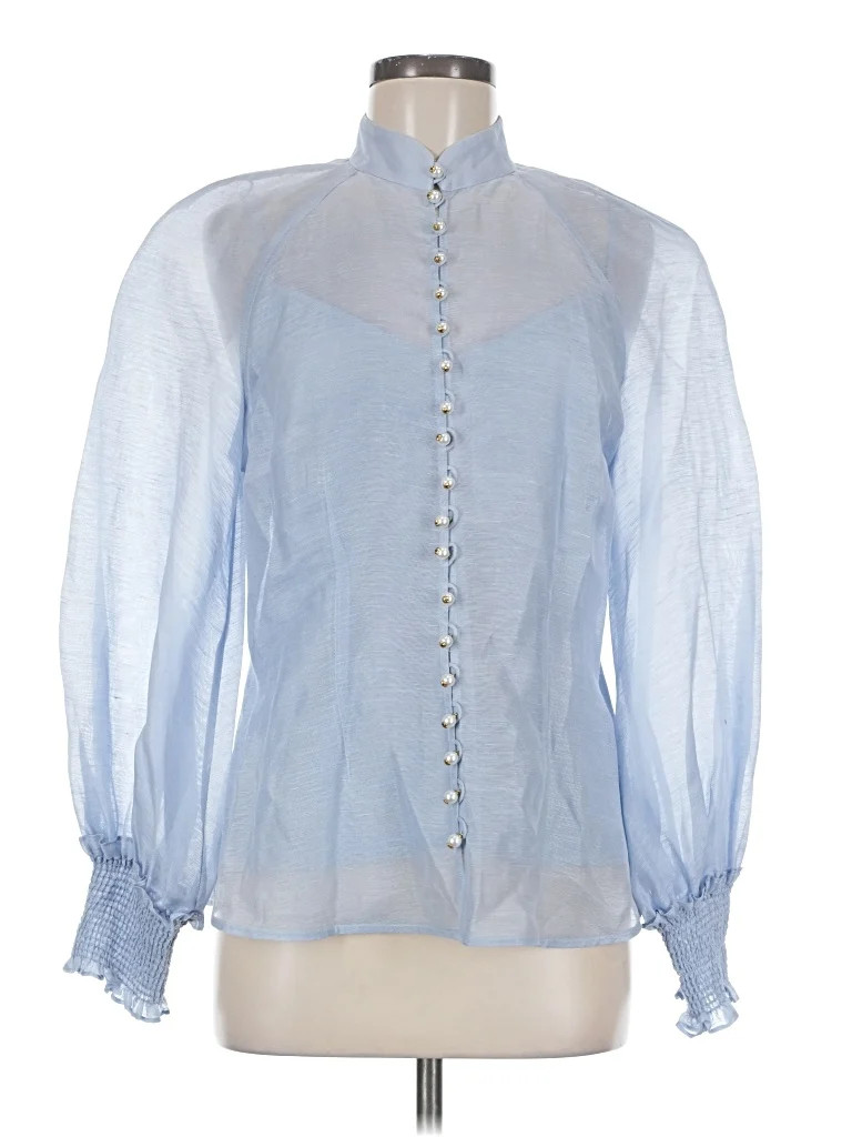 Zimmermann Blue Long Sleeve Blouse Size 8 (2) - 64% off | ThredUp (US)