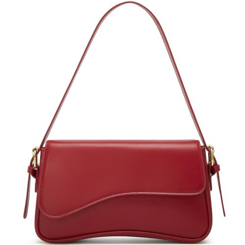 Shoulder Bag for Women Y2K Trendy Crossbody Purse Soft PU Leather Underarm Handbag with 2 Adjustable Straps for Daily Commute and Travel (Red) | Amazon (US)