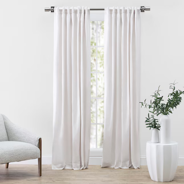 Ricardo Trading 96-in Oatmeal Light Filtering Standard Lined Back Tab Single Curtain Panel | Lowe's