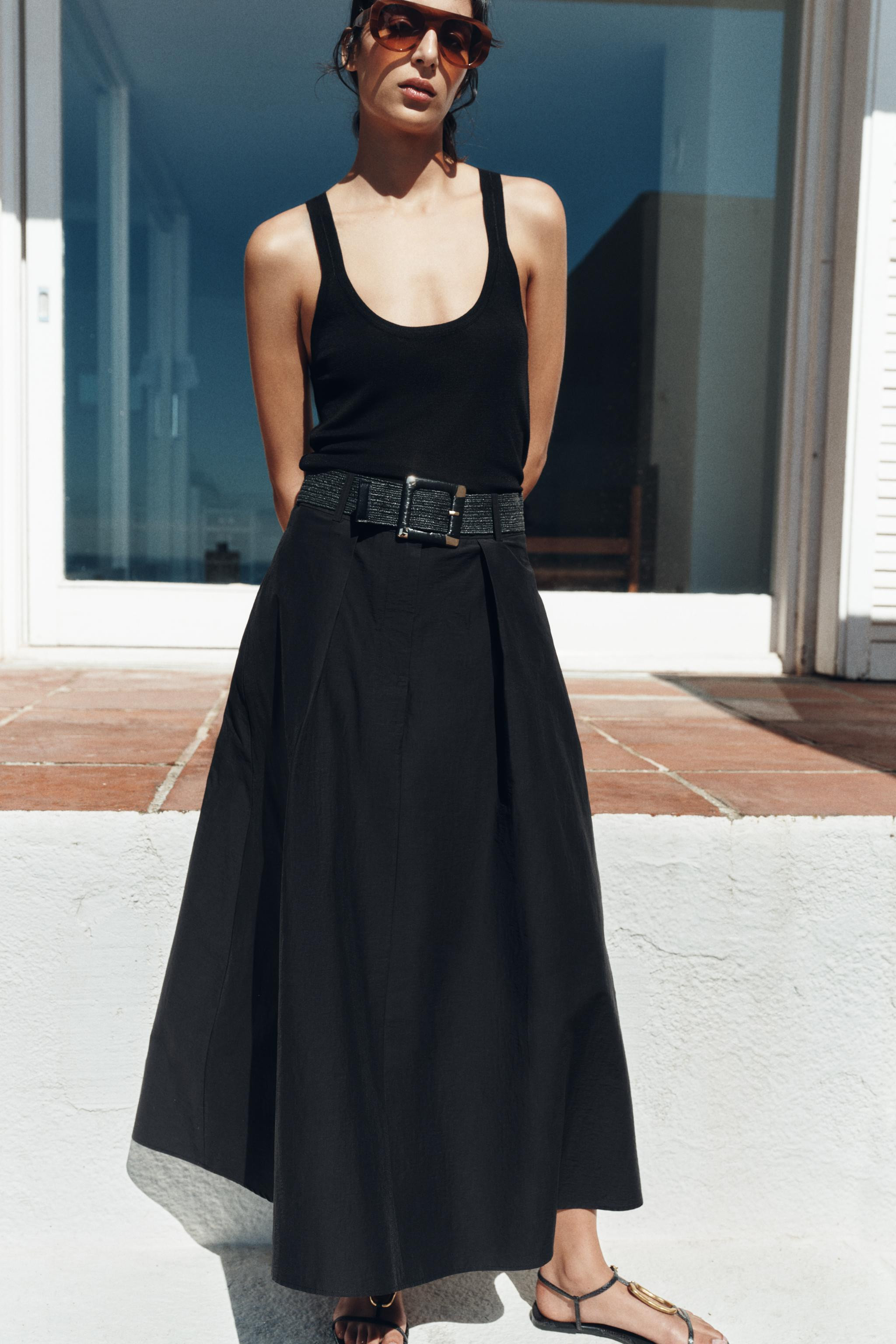 MIDI SKIRT WITH BELT | Zara US