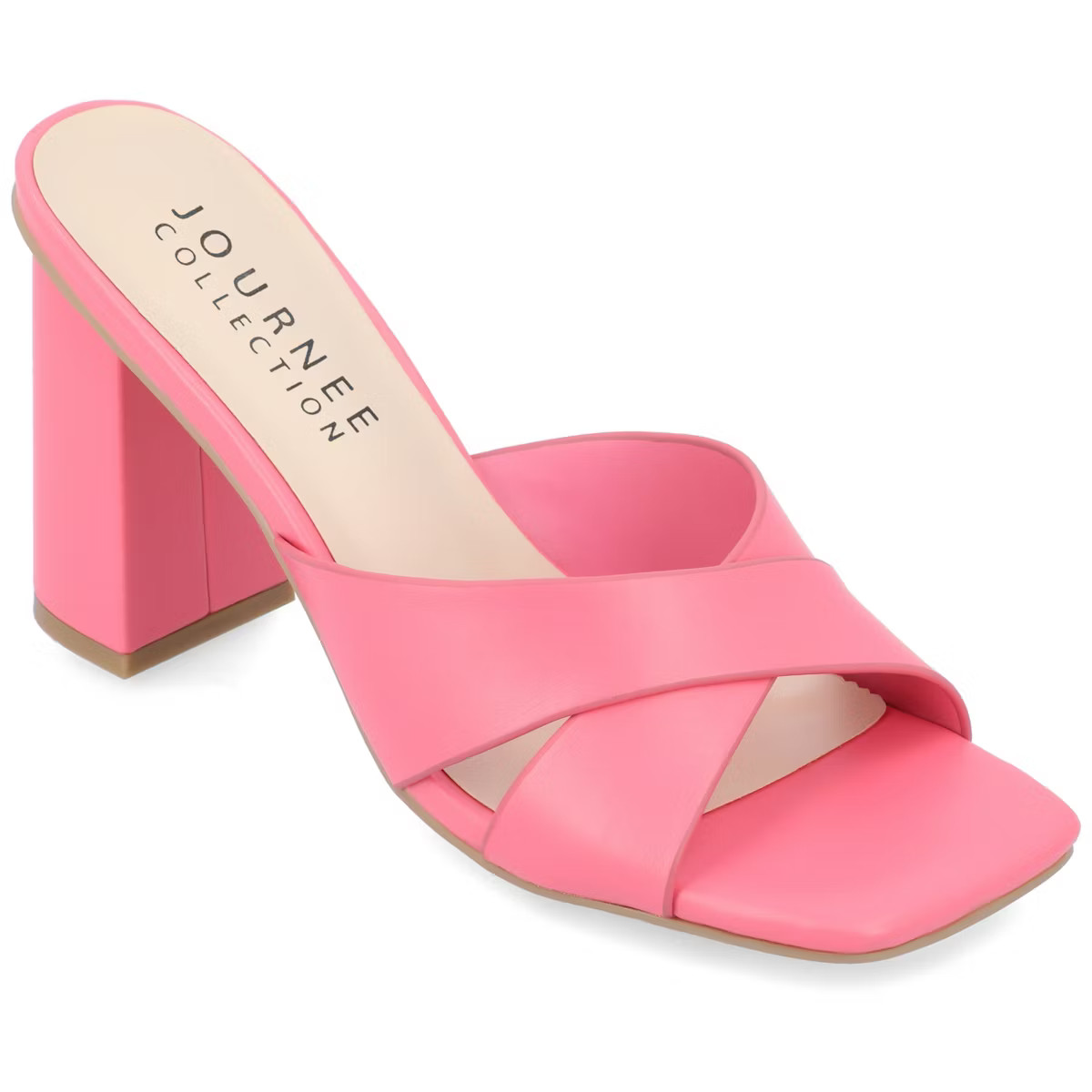 Journee Collection Womens Chazz Tru Comfort Foam Vegan Leather Block Heel Sandals | Target