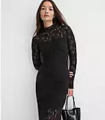 Floral Lace Mock Neck Maxi Dress | LOFT