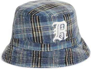 R13 Embroidered Logo Plaid Flannel Bucket Hat | Nordstrom | Nordstrom