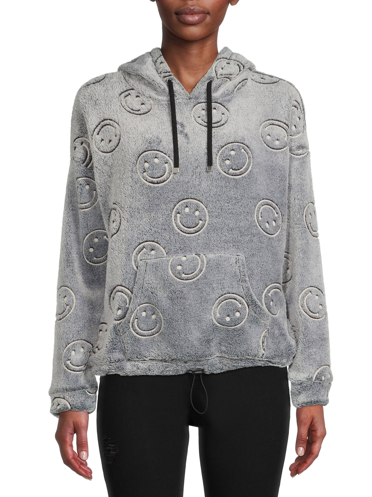 No Boundaries Juniors Conversational Plush Pullover Hoodie - Walmart.com | Walmart (US)