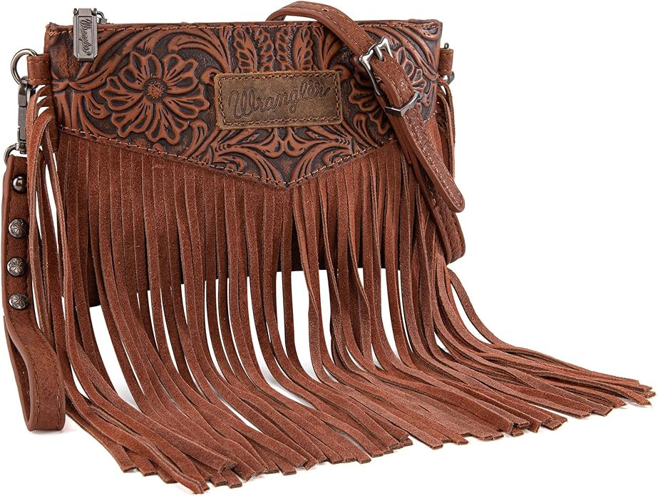 Wrangler Crossbody Small Purse for Women Wristlet Fringe Bag Western Purse | Amazon (US)
