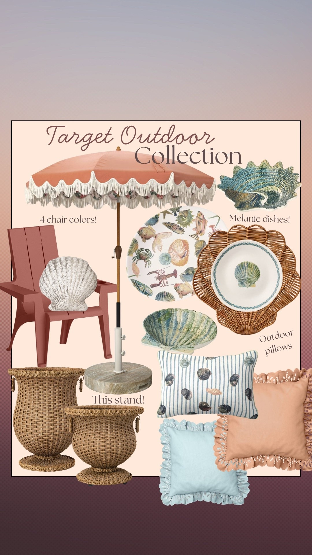 New Target patio and outdoor serveware by studio mcgee. Loving the coastal vibes and seashells. 

#LTKSeasonal #LTKHome