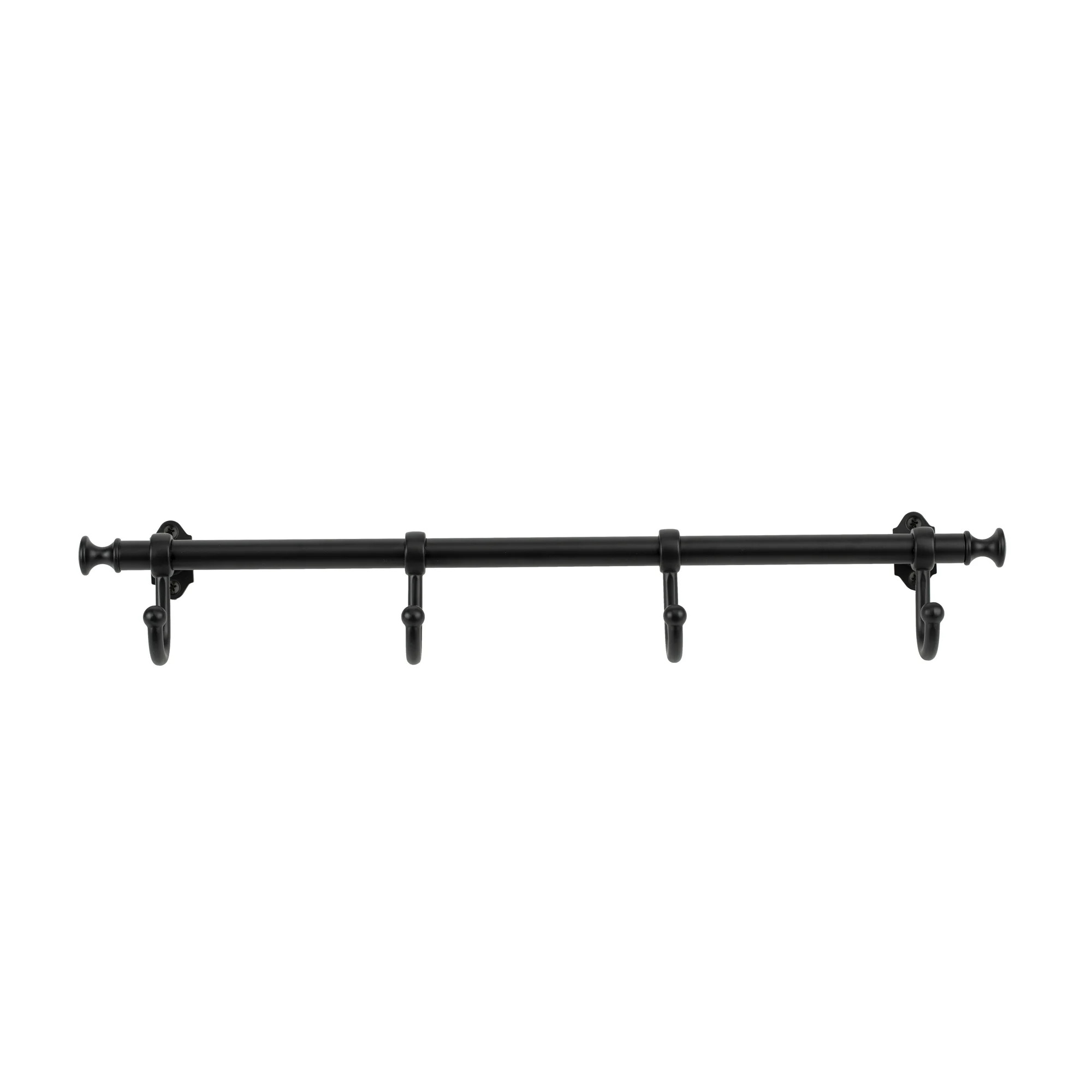 Better Homes & Gardens 18 in. Wall Mounted Metal Hook Rack, 4 Hooks, Matte Black | Walmart (US)