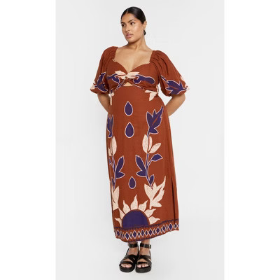 CITY CHIC | Nala Print Maxi Dress - ginger | 20W | Target