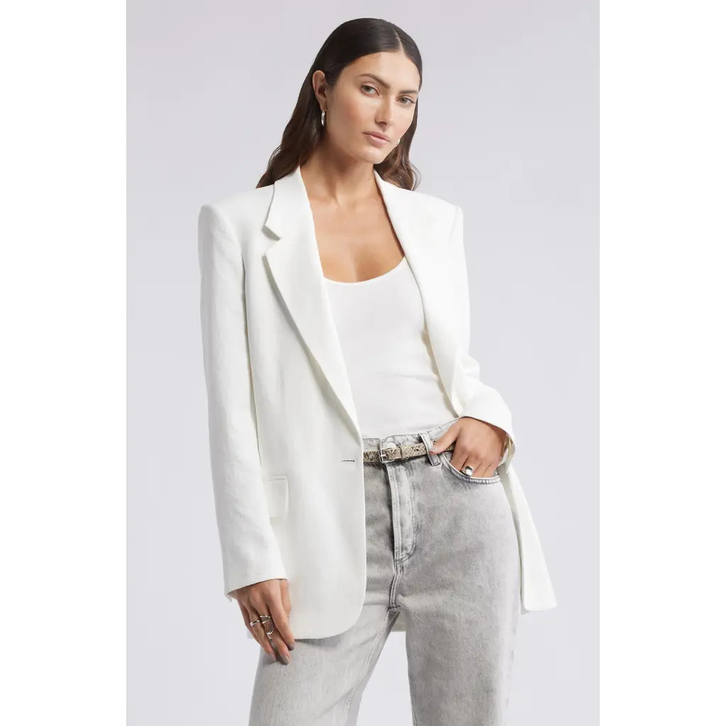 Open Edit The Curator Relaxed Blazer in Ivory at Nordstrom, Size X-Large | Nordstrom