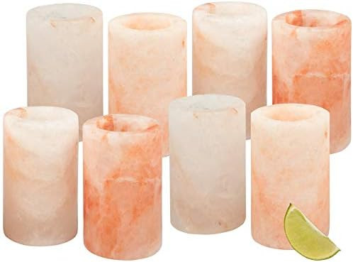 Himalayan Salt Shot Glasses, Set of 8 All-Natural 3" Pink Salt Glasses -Tequila Shot Glasses (Set... | Amazon (US)