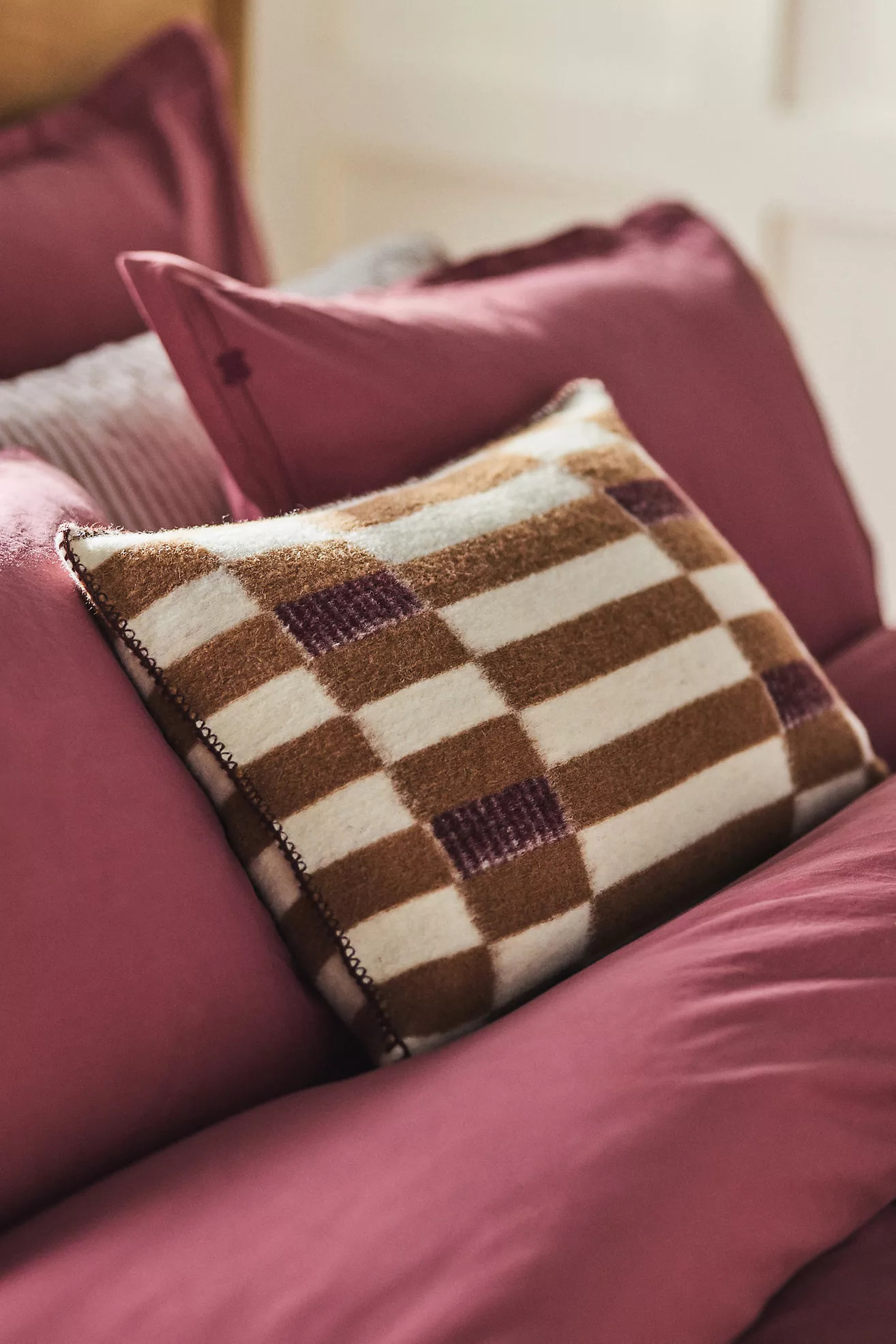 Ingrid Wool Geometric Pattern Pillow Cover | Anthropologie (US)