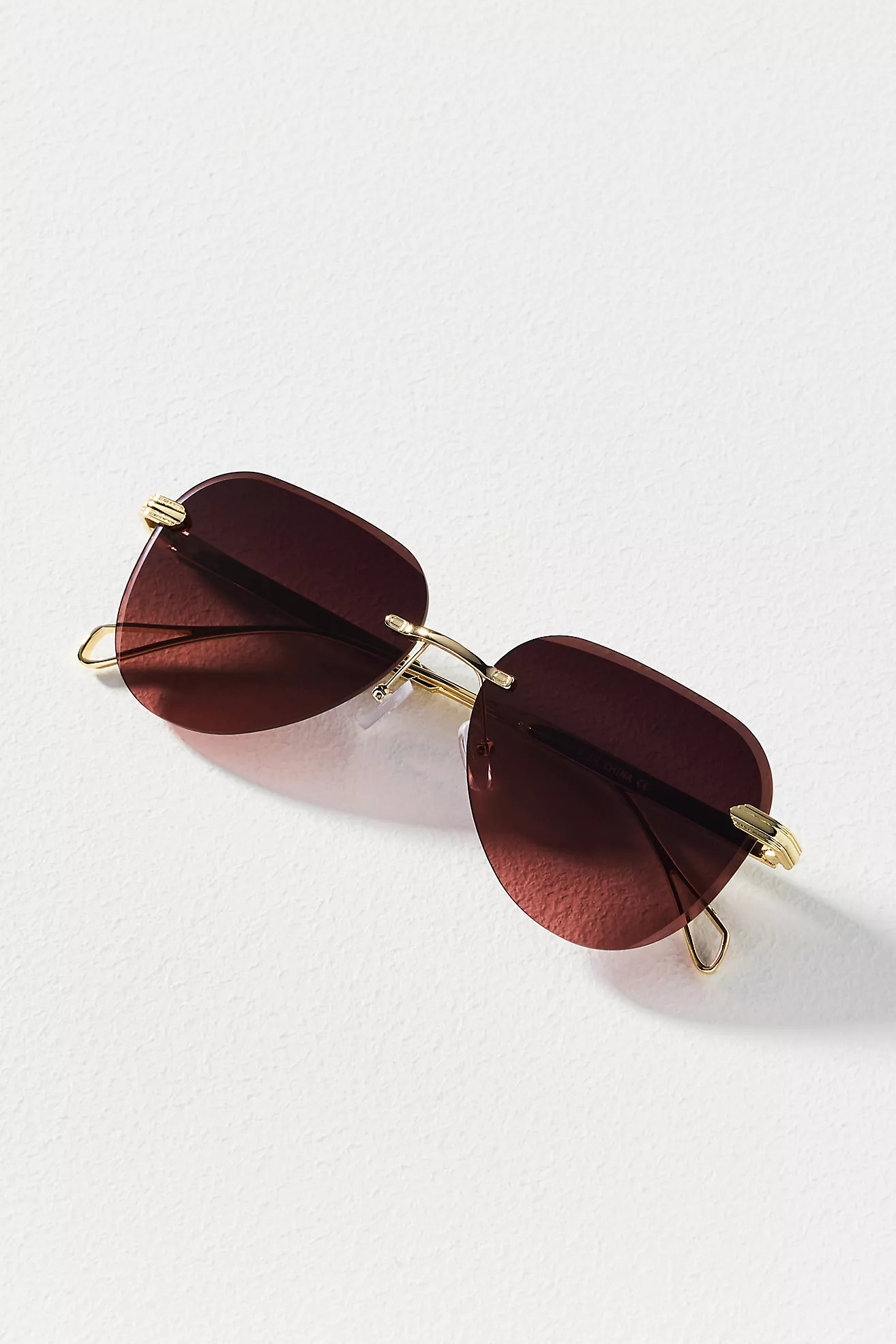 Frameless Ombre Aviator Sunglasses | Anthropologie (US)