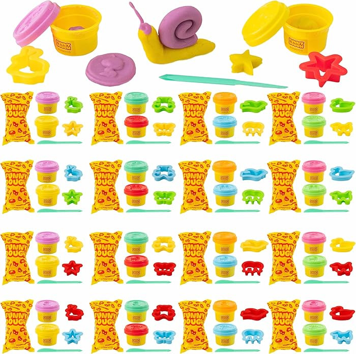 BONNYCO Play Dough Set with Molds and Goody Bags, Pack 16 Party Favors for Kids Age 3-9. Bulk Gif... | Amazon (US)