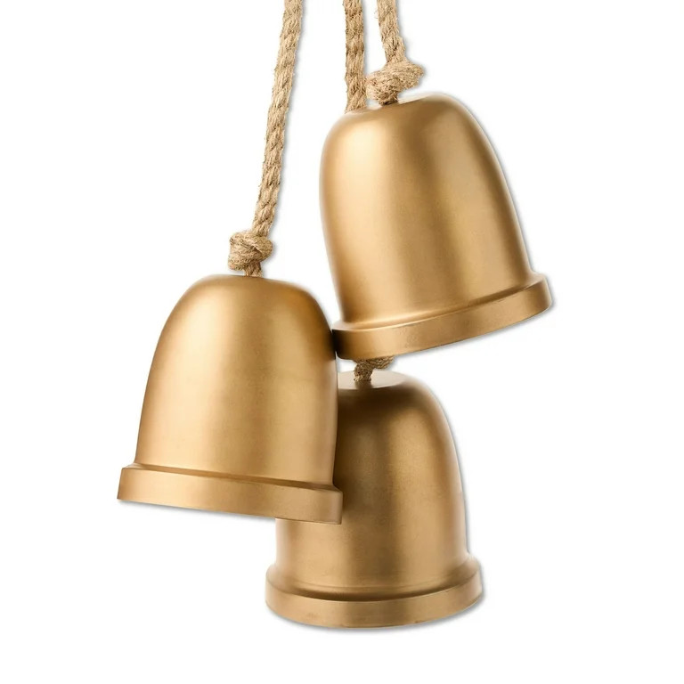 Bell Trio Hanging Christmas Decoration, Gold, 22", by Holiday Time - Walmart.com | Walmart (US)