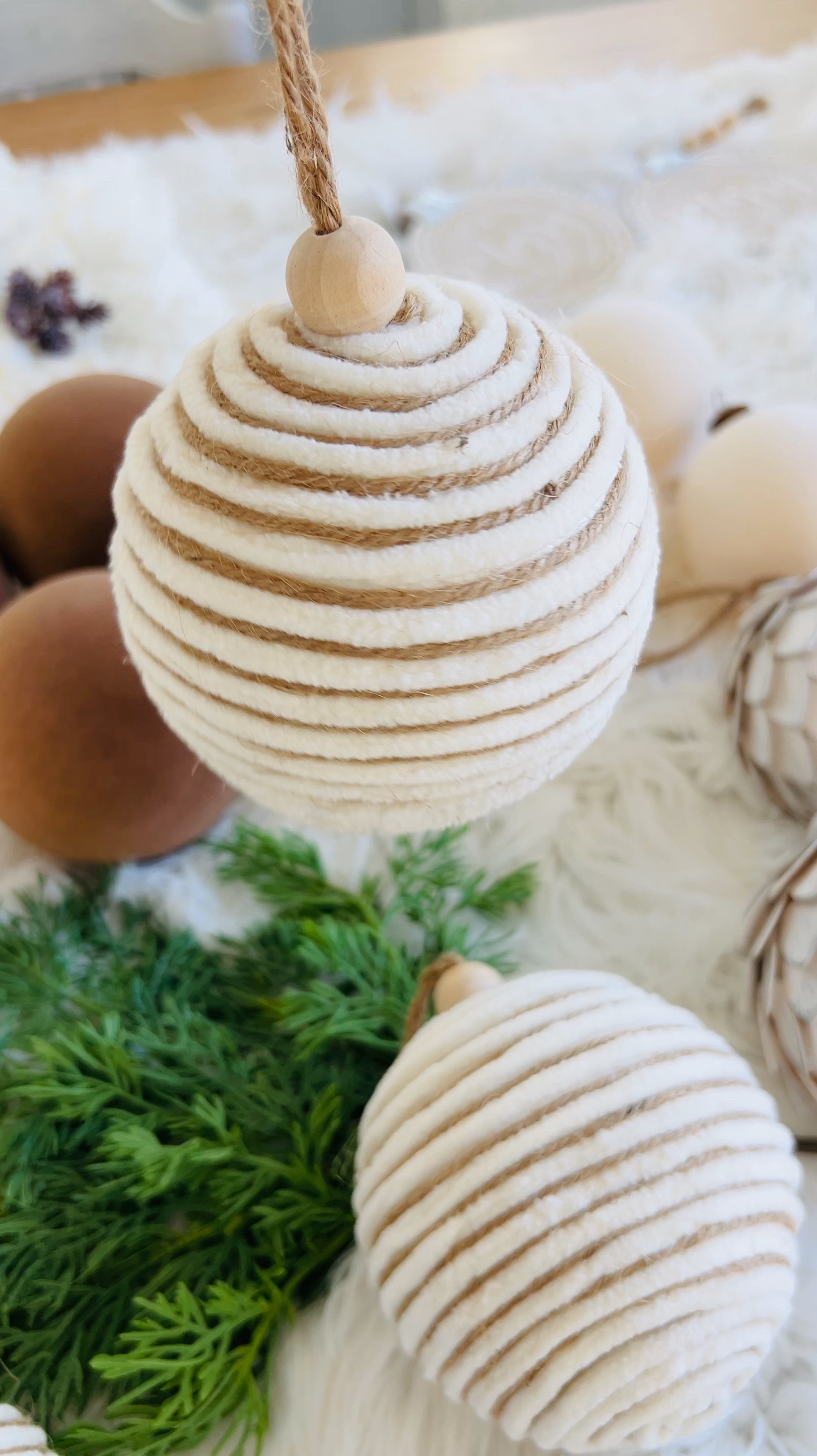 Christmas Ornaments Cream and Brown 

#LTKHoliday #LTKSeasonal #LTKHome