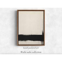 Wabi Sabi Art - Beige & Black Abstract Canvas Contemporary Home Decor, New Gift From Ukraine Seller | Etsy (US)