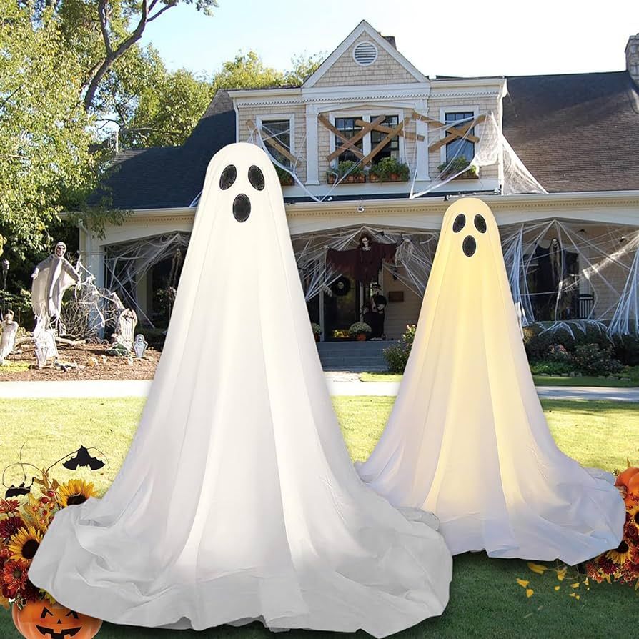 2Pcs Halloween Decorations, Spooky Ghost Outdoor Halloween Decor with Light, Holiday Party Home H... | Amazon (US)