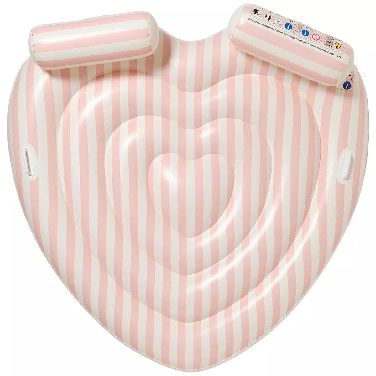 Sunnylife Lie-On Twin Float - Stole My Heart Pink Stripe, Inflatable 2-Person | Target